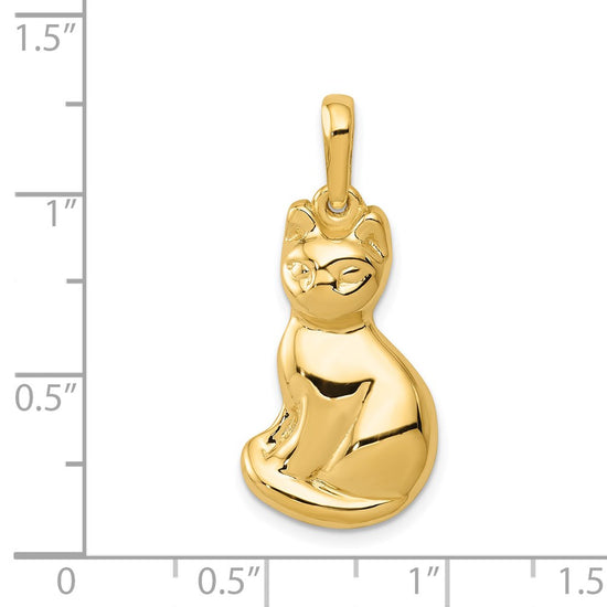 Gold Polished Cat Pendants