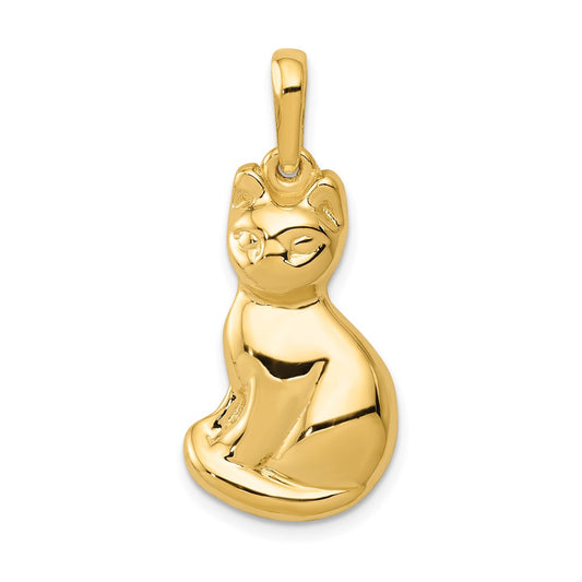 Gold Polished Cat Pendants