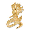 14k Large Polished and Satin Diamond-cut Mermaid Omega Slide