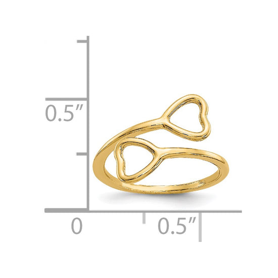 Gold Polished Heart Toe Rings
