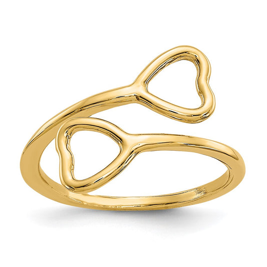Gold Polished Heart Toe Rings