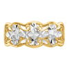 14k Rhodium Diamond-cut Wave Ring