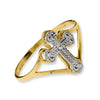 14k and White Rhodium Cross Ring
