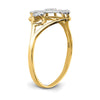 14k and White Rhodium Cross Ring