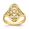 14k Diamond-cut Filigree Hearts Ring