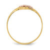 14K Yellow and Rose Gold with White Rhodium Dolphin In Heart Ring