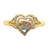 14K Yellow and Rose Gold with White Rhodium Dolphin In Heart Ring