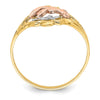 14K Yellow and Rose Gold with White Rhodium Double Dolphin Ring