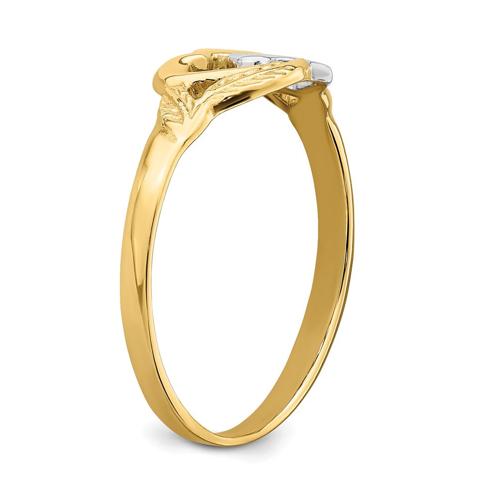Gold Two-Tone Polished Heart Rings