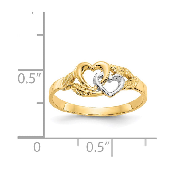 Gold Two-Tone Polished Heart Rings
