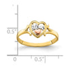 14k Yellow and Rose Gold with White Rhodium LOVE Heart Ring