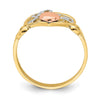 14k Yellow and Rose Gold with White Rhodium LOVE Heart Ring