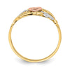 14k Yellow and Rose Gold w/White Rhodium Heart Ring