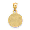 14k Black and White Enameled Flat Soccer Ball Pendant
