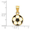 14k Black and White Enameled Flat Soccer Ball Pendant