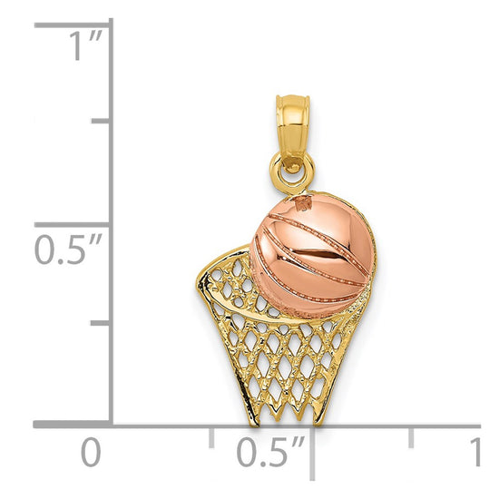 Gold Polished Basketball Pendants