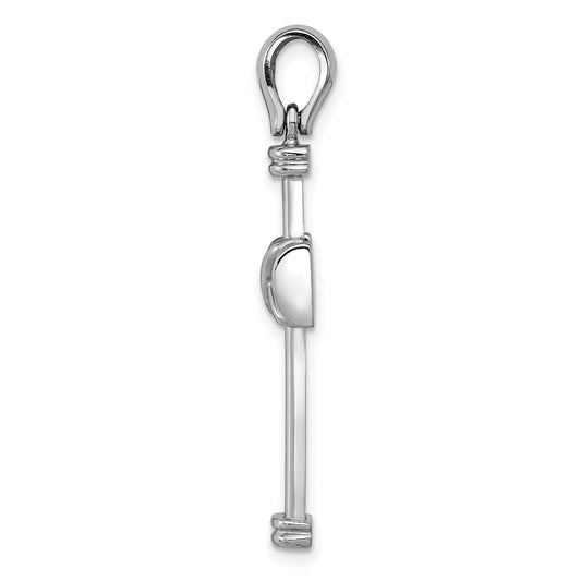 14k White Gold Center -X- Latin Cross Pendant