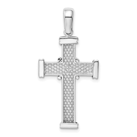 14k White Gold Center -X- Latin Cross Pendant