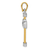14k Two-tone Center -X- Latin Cross Pendant
