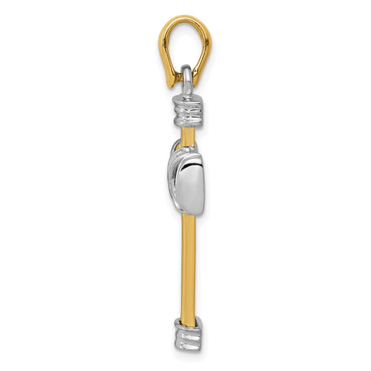 14k Two-tone Center -X- Latin Cross Pendant