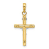 14K Two-tone INRI Hollow Crucifix Charm