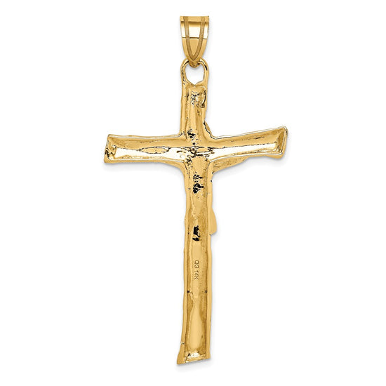 14k Rugged Tree Crucifix Pendant