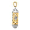 14K Two-Tone 3-D Mezuzah Pendant