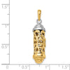 14K Two-Tone 3-D Mezuzah Pendant