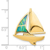 14K Lab Created Opal Sailboat Omega Slide