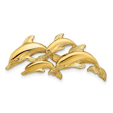14k Four Dolphins Omega Slide