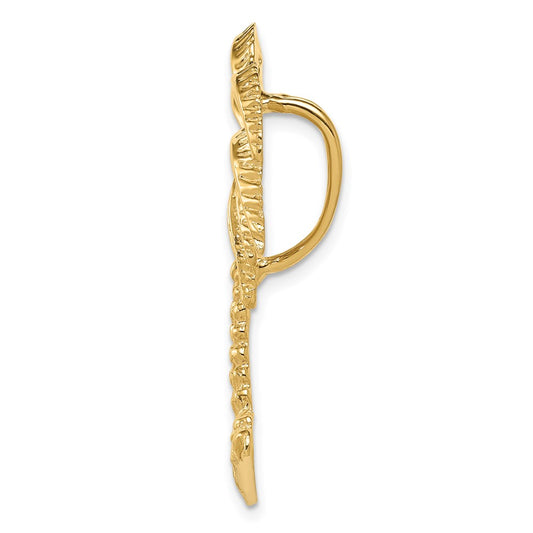 14k Large Palm Tree Omega Slide