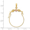14k Two-tone Leaves with Flower Charm Holder Pendant