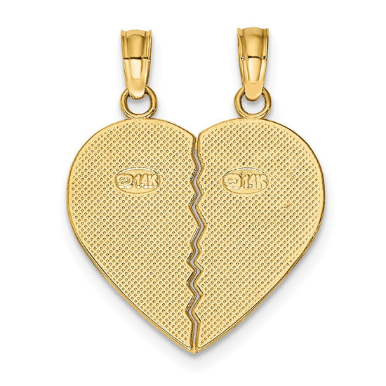 14k BEST FRIENDS 2-Piece Break-apart Heart Charm