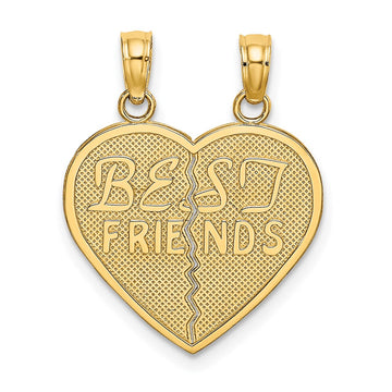 14k BEST FRIENDS 2-Piece Break-apart Heart Charm