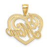 14k and White Rhodium #1 MOM Heart Pendant