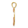 14k Two-tone with White Rhodium GRANDMA Heart with Flowers Pendant
