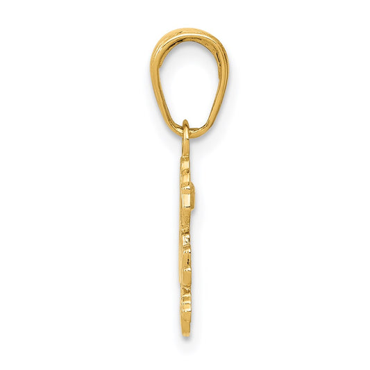 14k SISTER with Rose Pendant