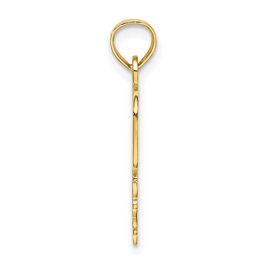 14k DADDYS GIRL Heart with Banner Pendant