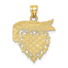 14k DADDYS GIRL Heart with Banner Pendant
