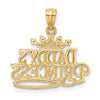 14k and White Rhodium DADDYS PRINCESS with Crown Pendant