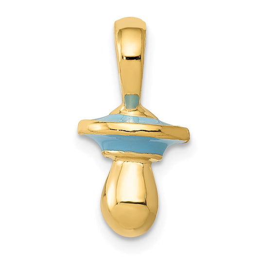 14k Blue Enameled 3-D Pacifier Pendant