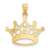 14k and White Rhodium Crown Pendant