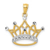 14k and White Rhodium Crown Pendant