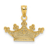 14k and White Rhodium Crown Pendant