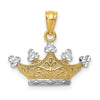 14k and White Rhodium Crown Pendant