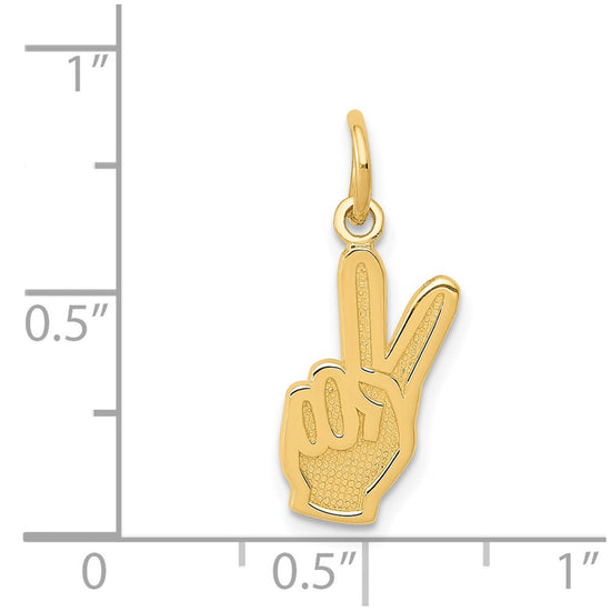 14k Peace Sign Hand Charm