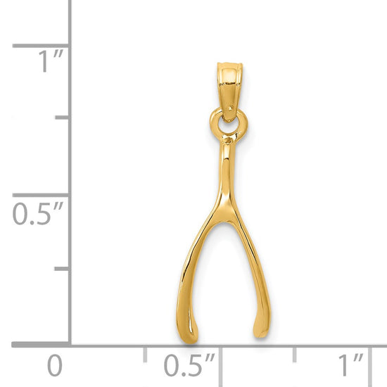 14k Wishbone Pendant
