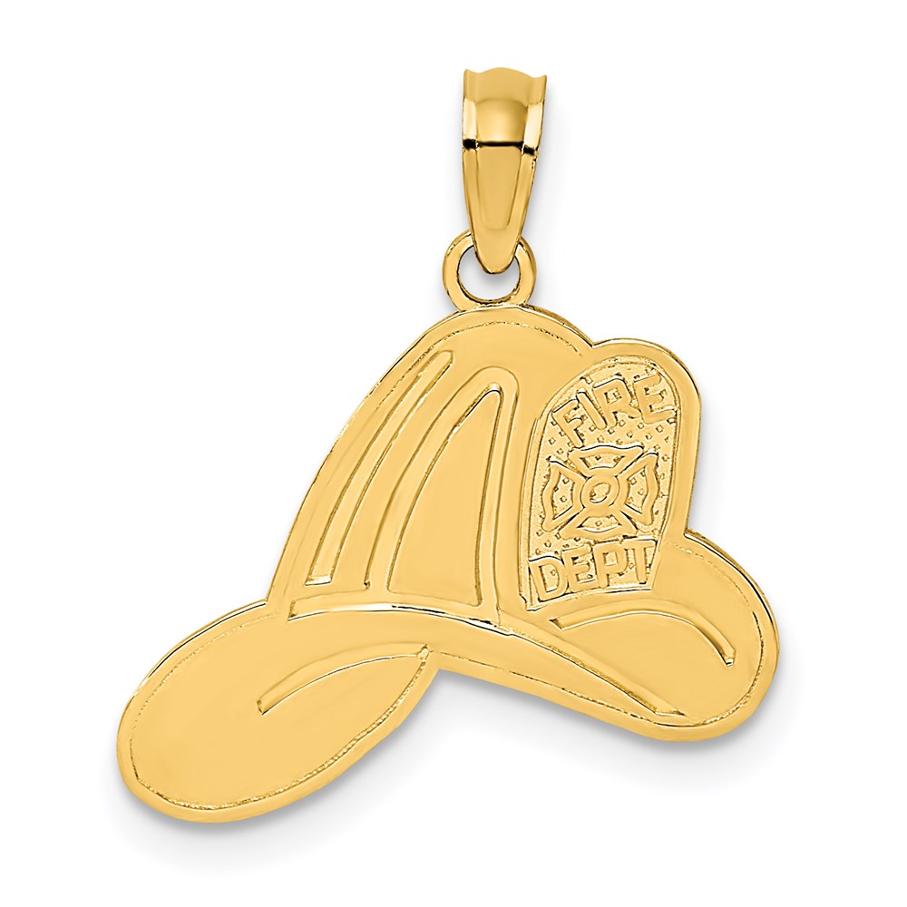 14k FIRE DEPT Helmet Charm