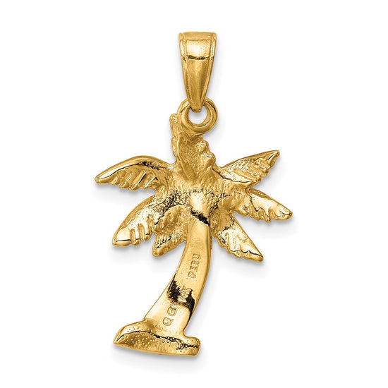 Gold Polished Palm Tree Pendants