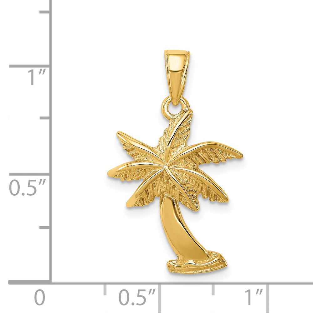 Gold Polished Palm Tree Pendants